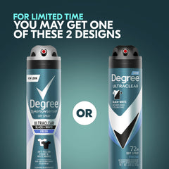 Degree Men UltraClear Black and White Fresh packaging for daily protection.