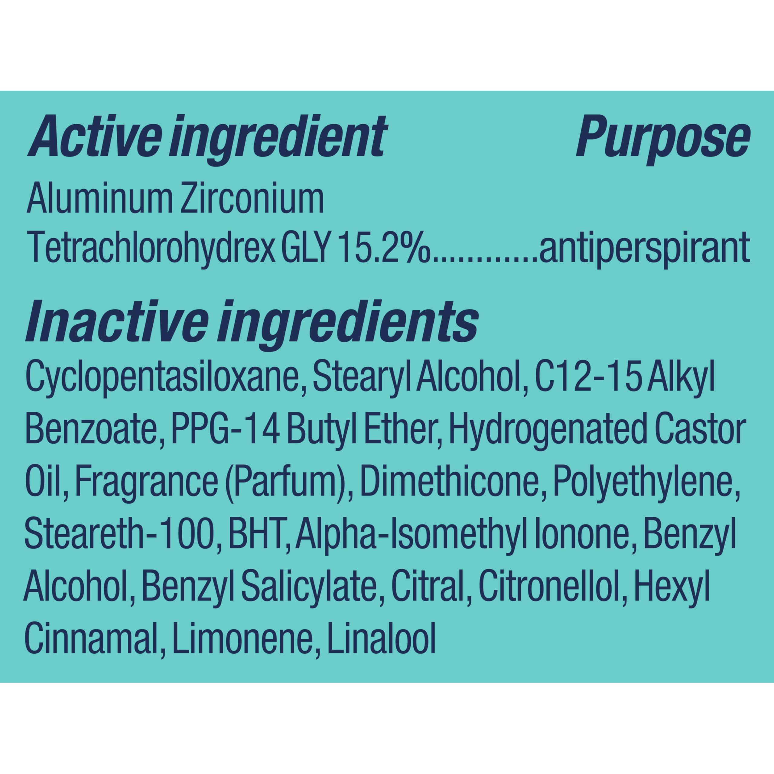 Recycling symbol on Degree packaging shows sustainable packaging.
