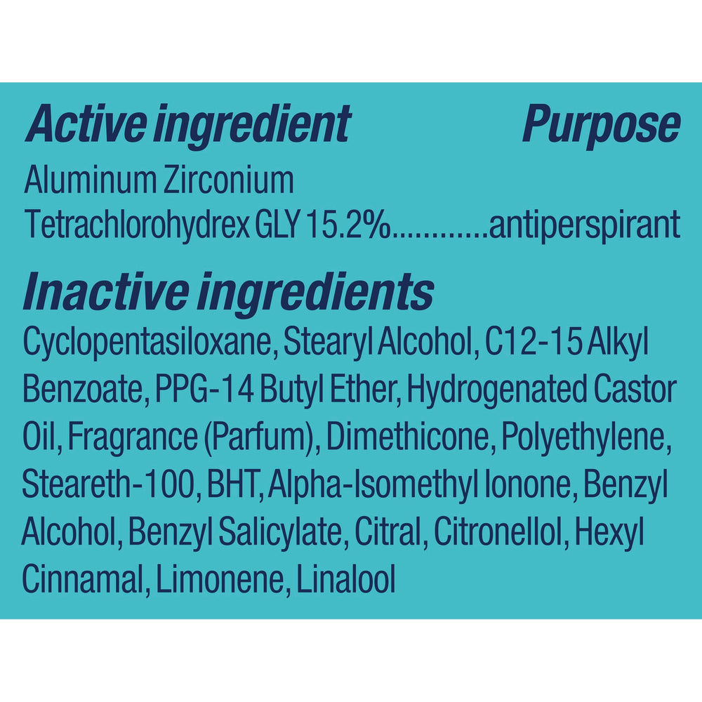 Recycling symbol on Degree packaging shows sustainable packaging.