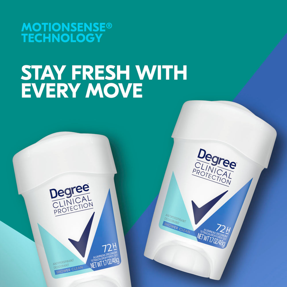 Degree Shower Clean rose and jasmine fragrance detail offers a refreshing floral note.