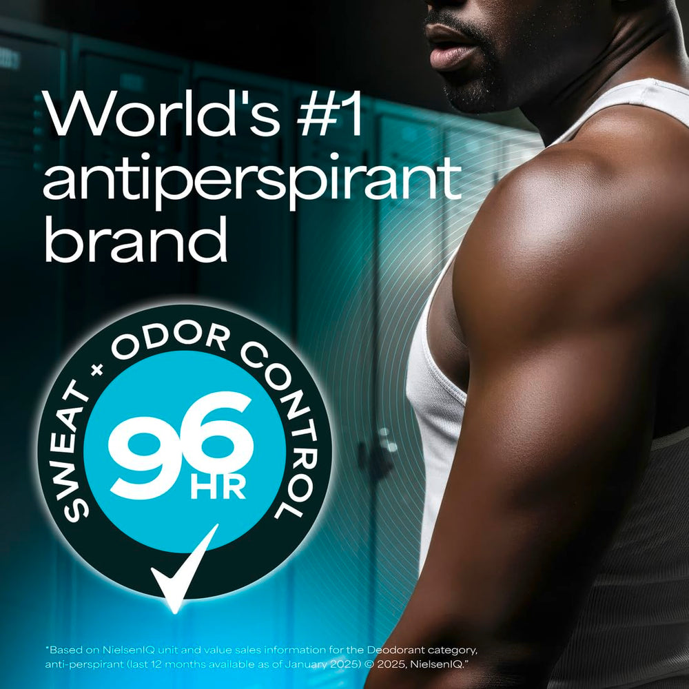 Degree 5X packaging emphasizes protection across five sweat types.
