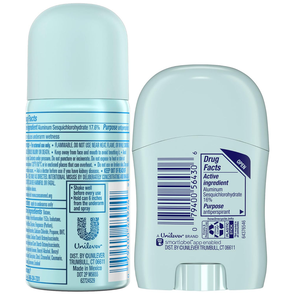 Degree travel deodorant bundle mini spray in rose fragrance for all-day protection