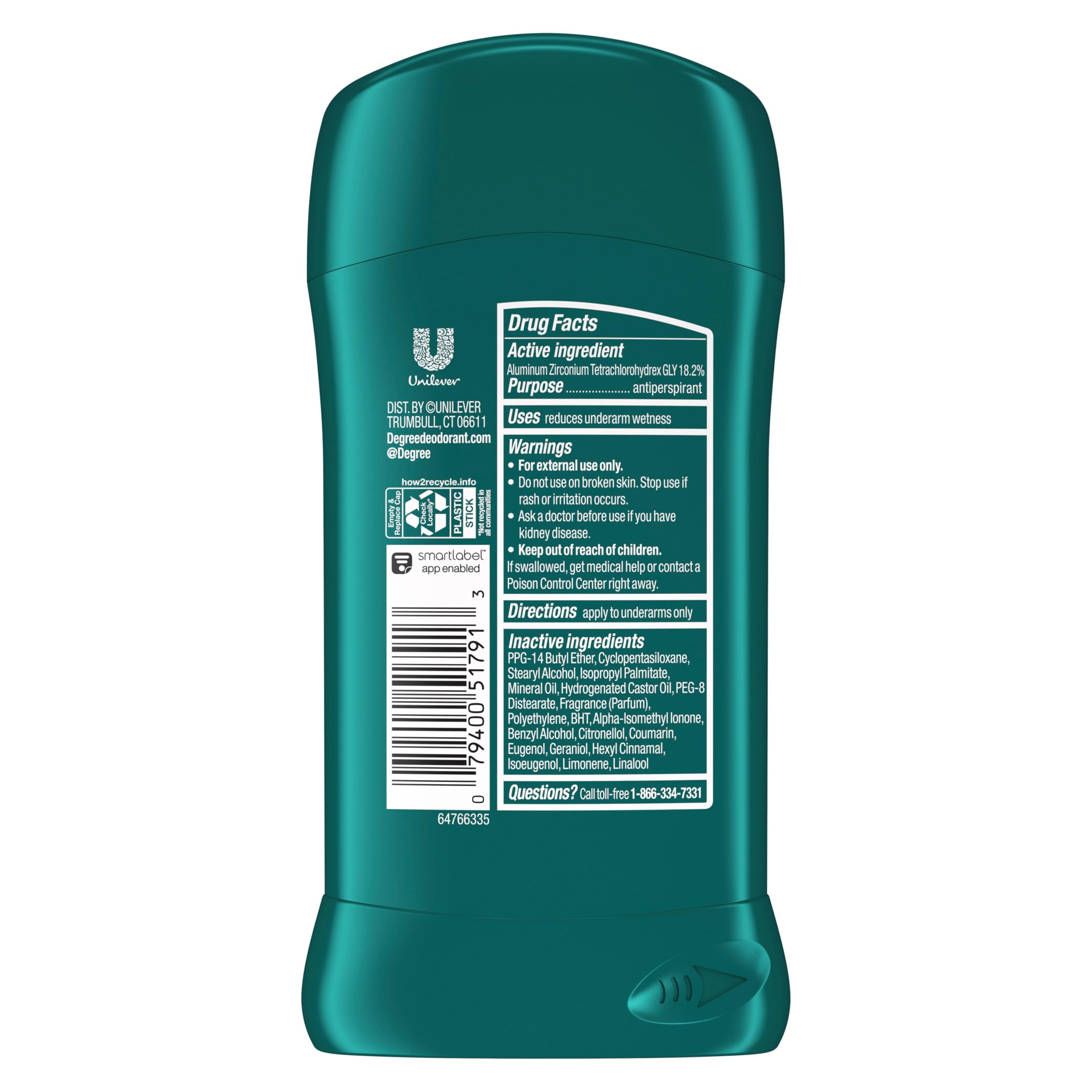 Degree Ultra Fresh Cool Rush pack shot highlights a 4-pack convenience.