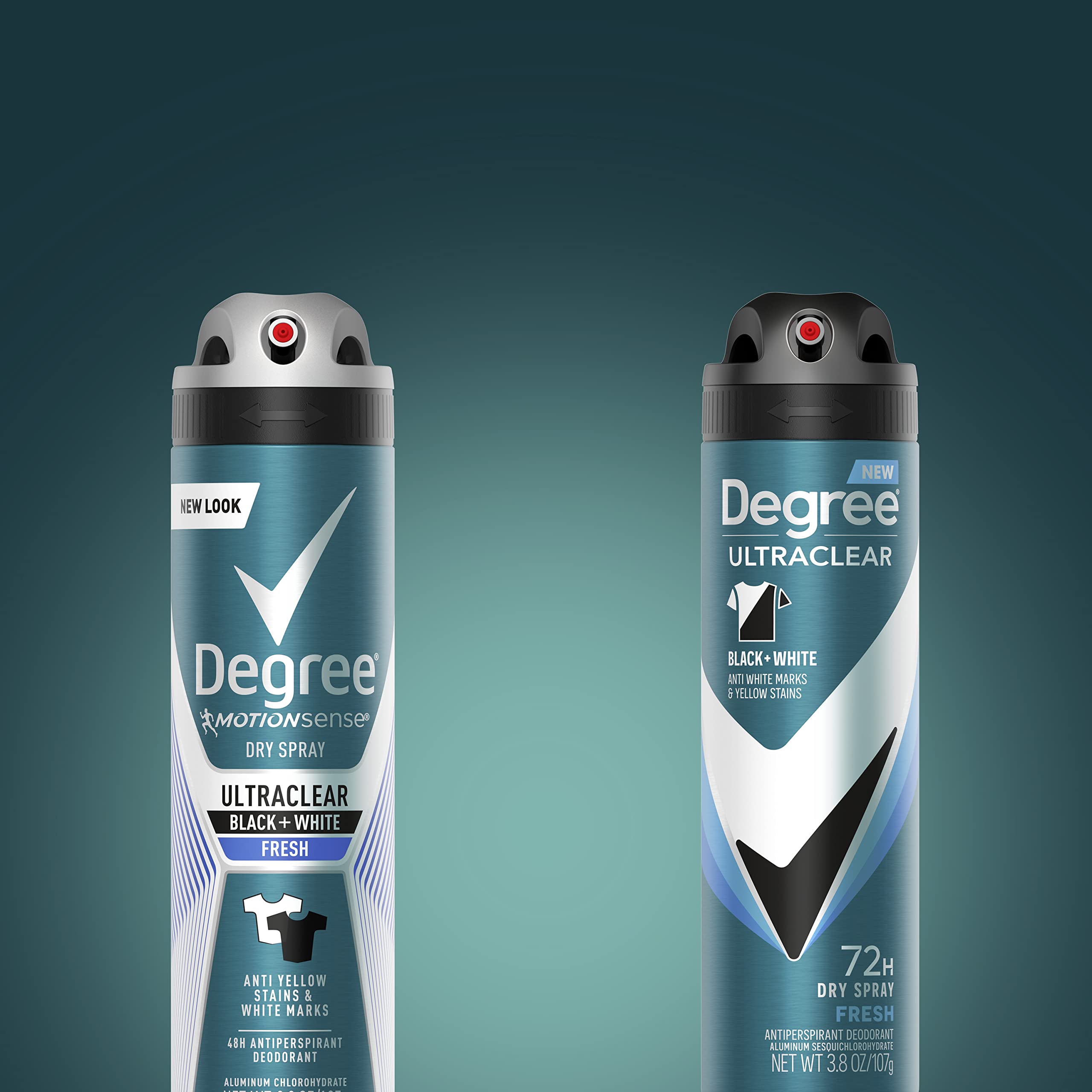 Degree UltraClear stain protection on black clothes in action.