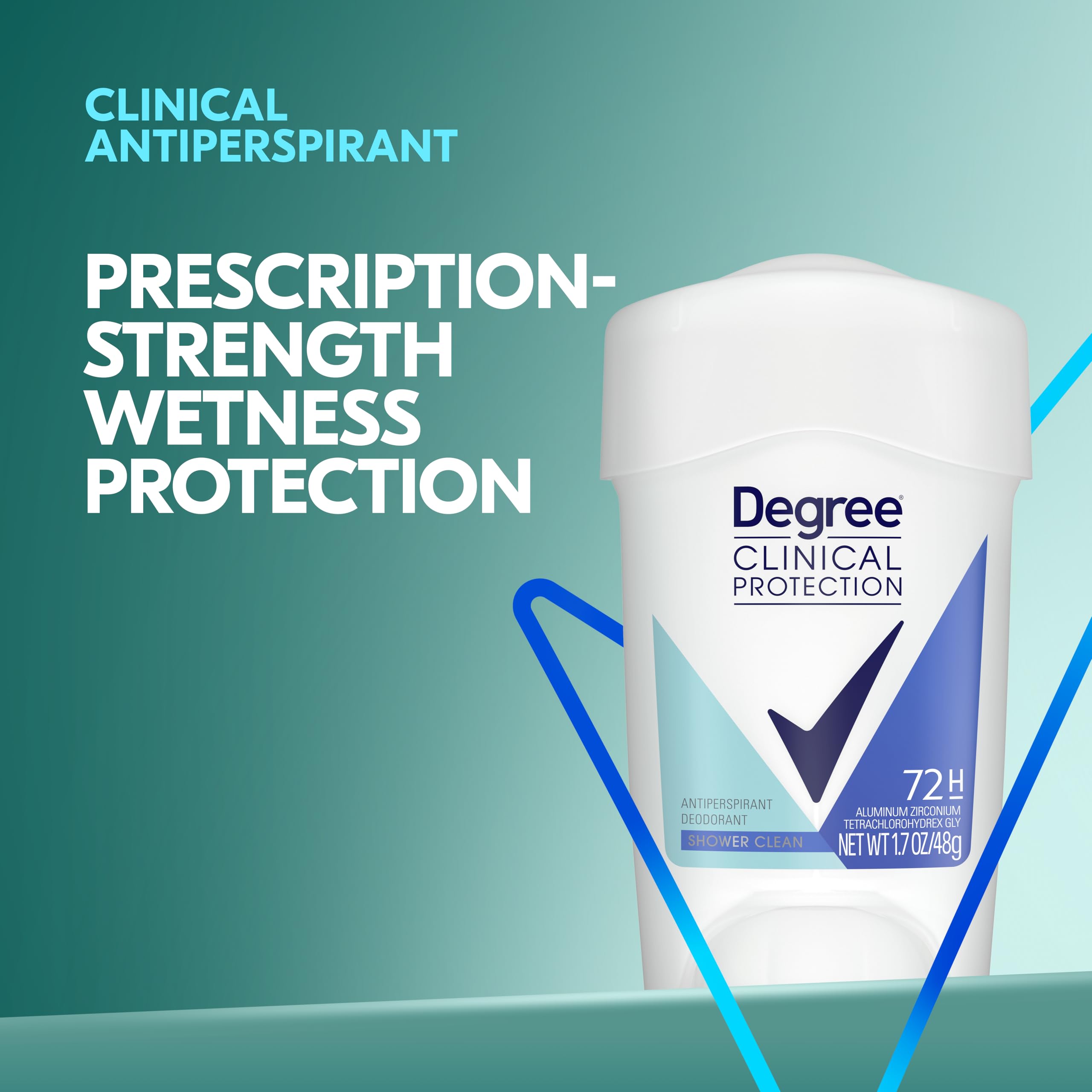 Degree Women antiperspirant 72-hour protection 3-pack highlights long-lasting dryness and odor control.