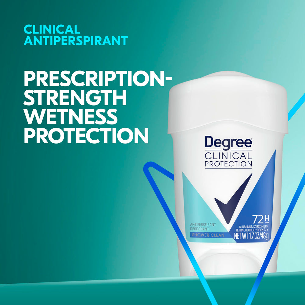 Degree Women antiperspirant 72-hour protection 3-pack highlights long-lasting dryness and odor control.