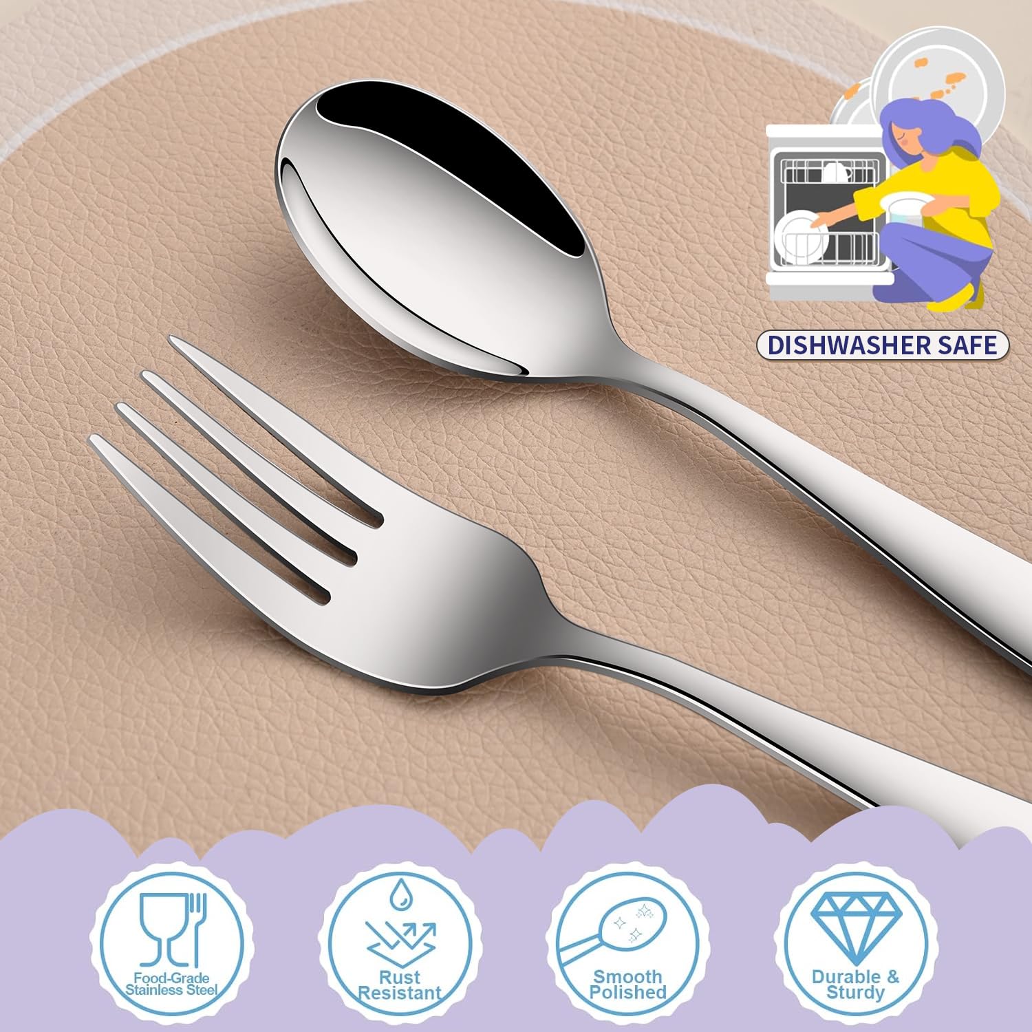 DEHOV animal-pattern engravings add playful flair to kid-friendly mealtimes.
