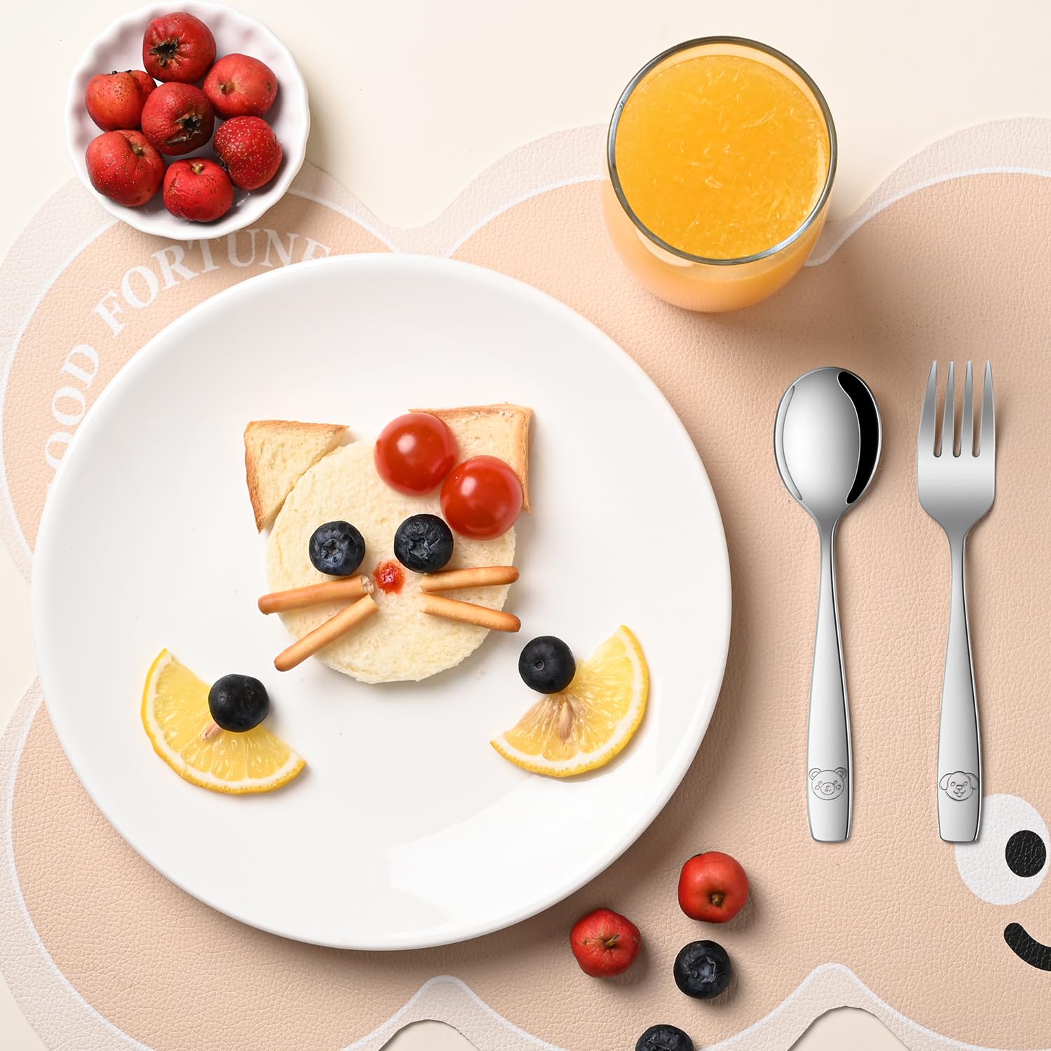 DEHOV kid-friendly flatware supports growing independence at mealtime.