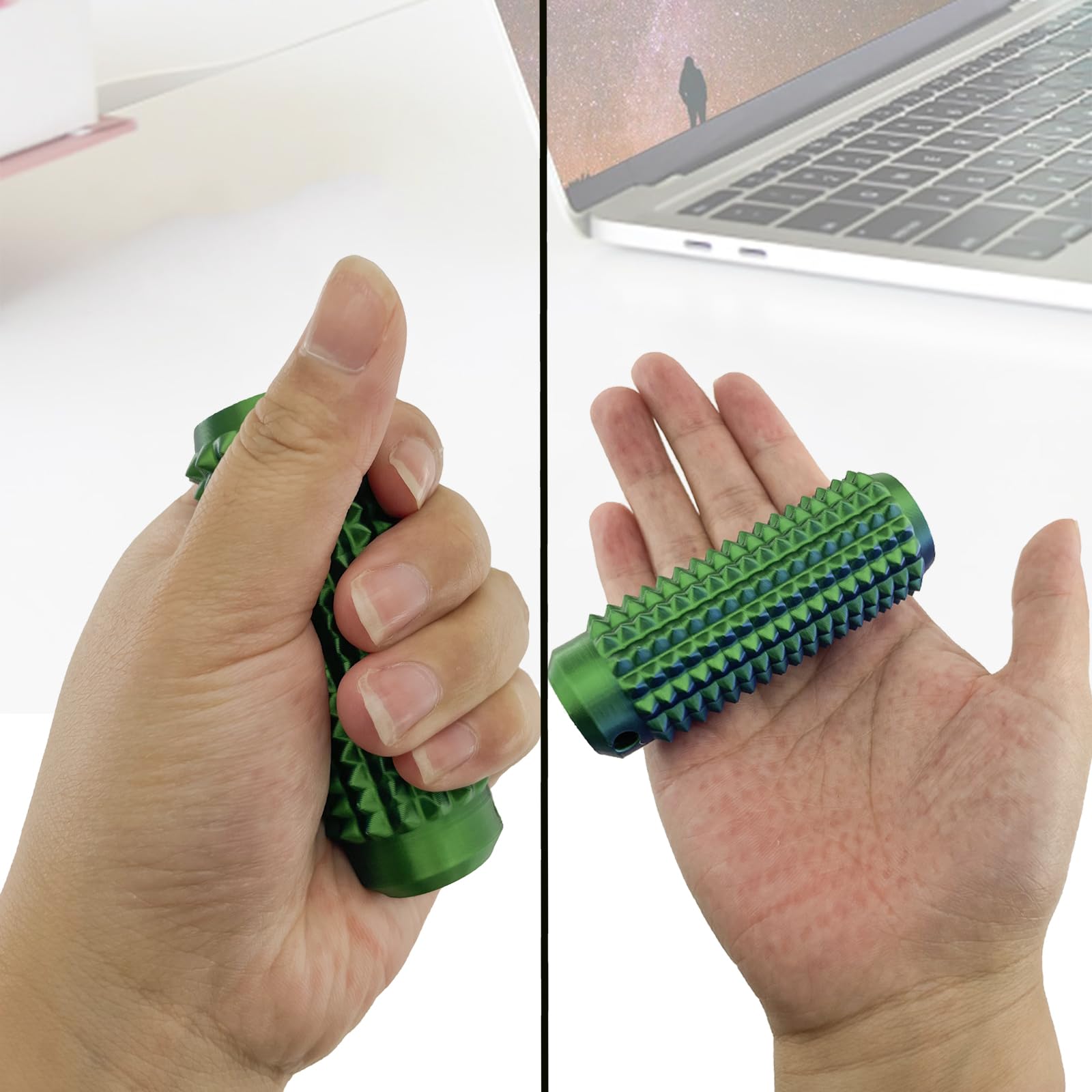 Deiviko Little Ouchies in hand demonstrating portable sensory tool.