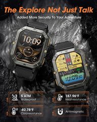 DEKELIFE military smartwatch side view showing slim profile for comfortable wear