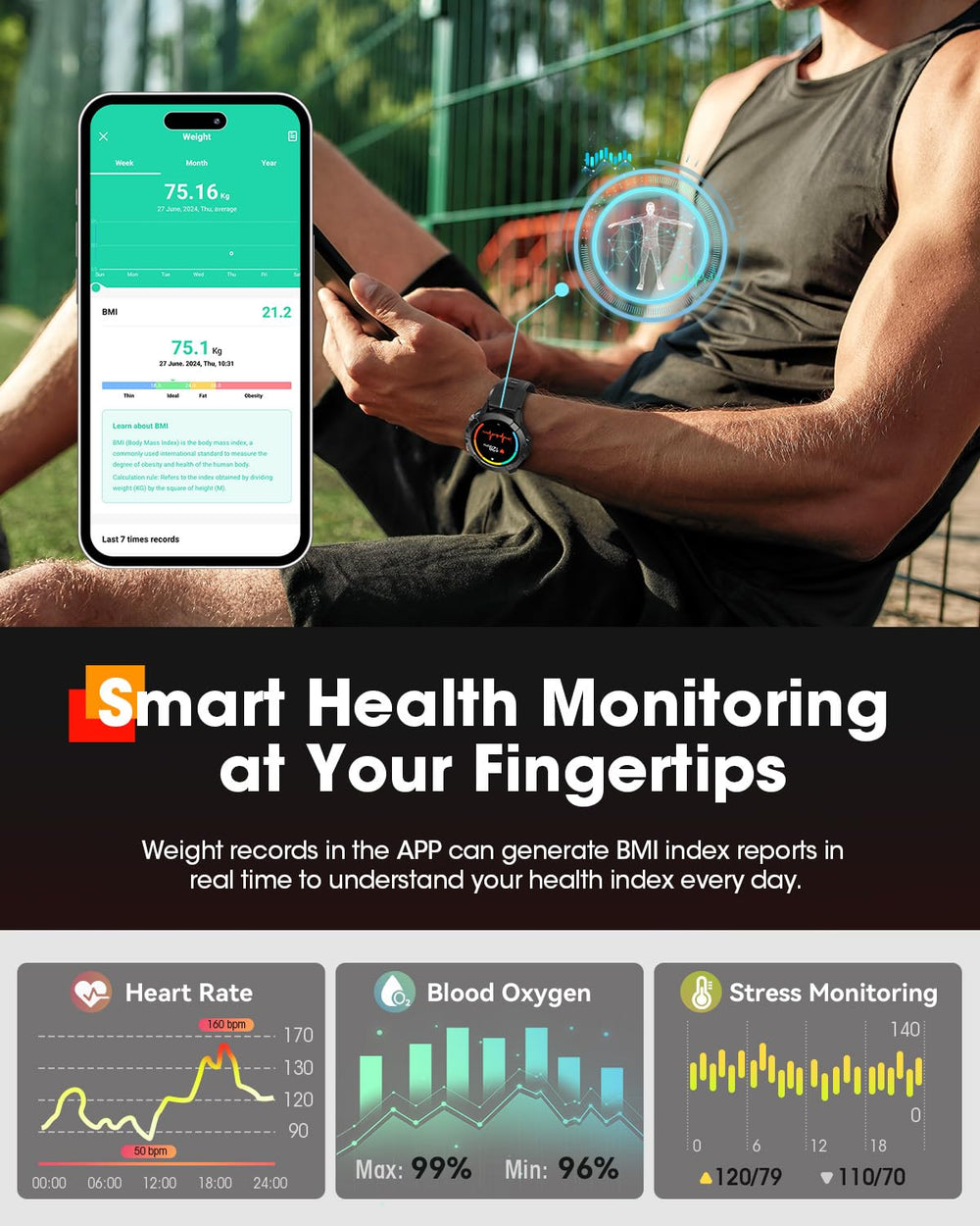 DEKELIFE smart watch on wrist during activity for comfortable daily wear.