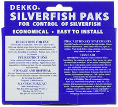 Dekko Silverfish Paks closer view, easy-to-place bait for suspected harborage.