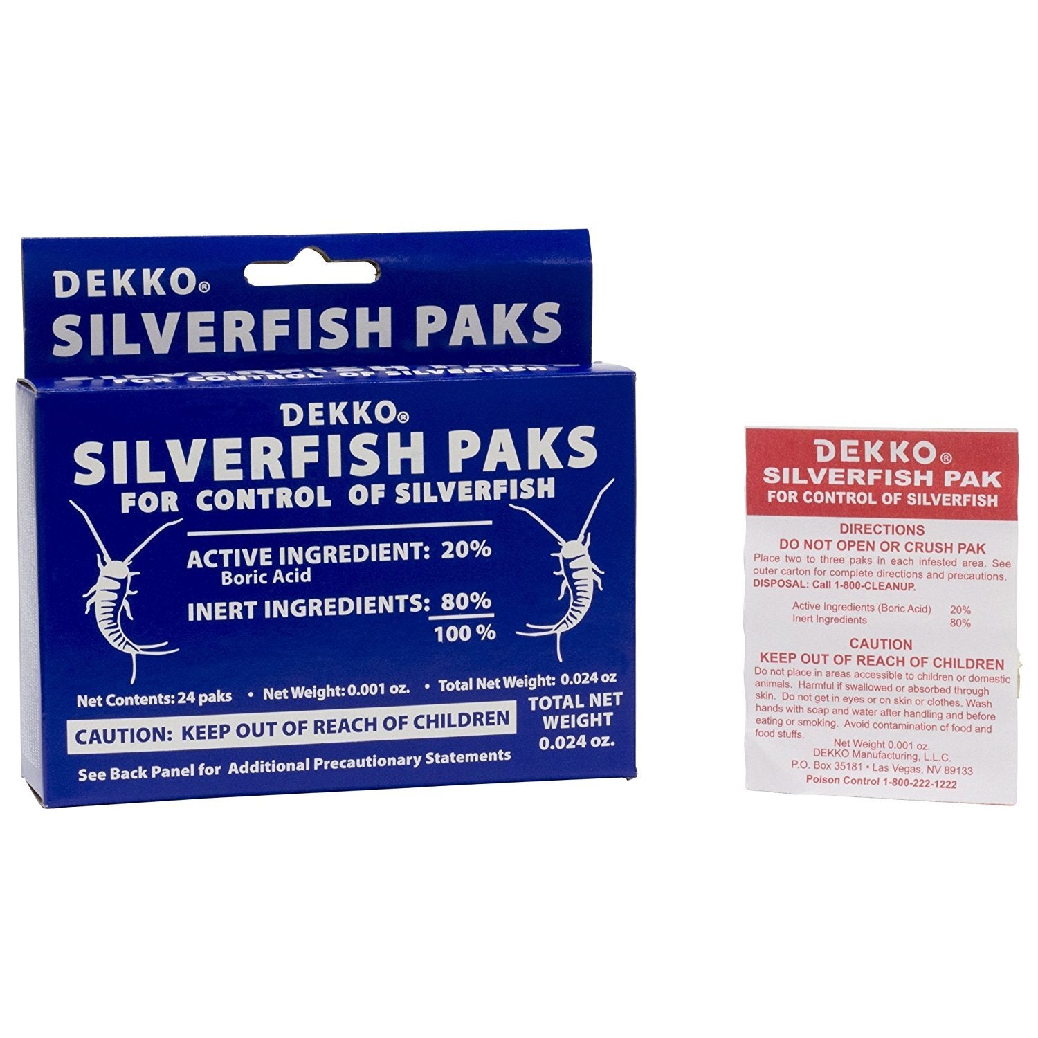 Dekko Silverfish Paks placed in furniture, discreet bite-sized bait around edges.