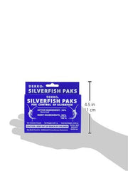 Dekko Silverfish Paks packaging and instructions, simple setup for homes and businesses.