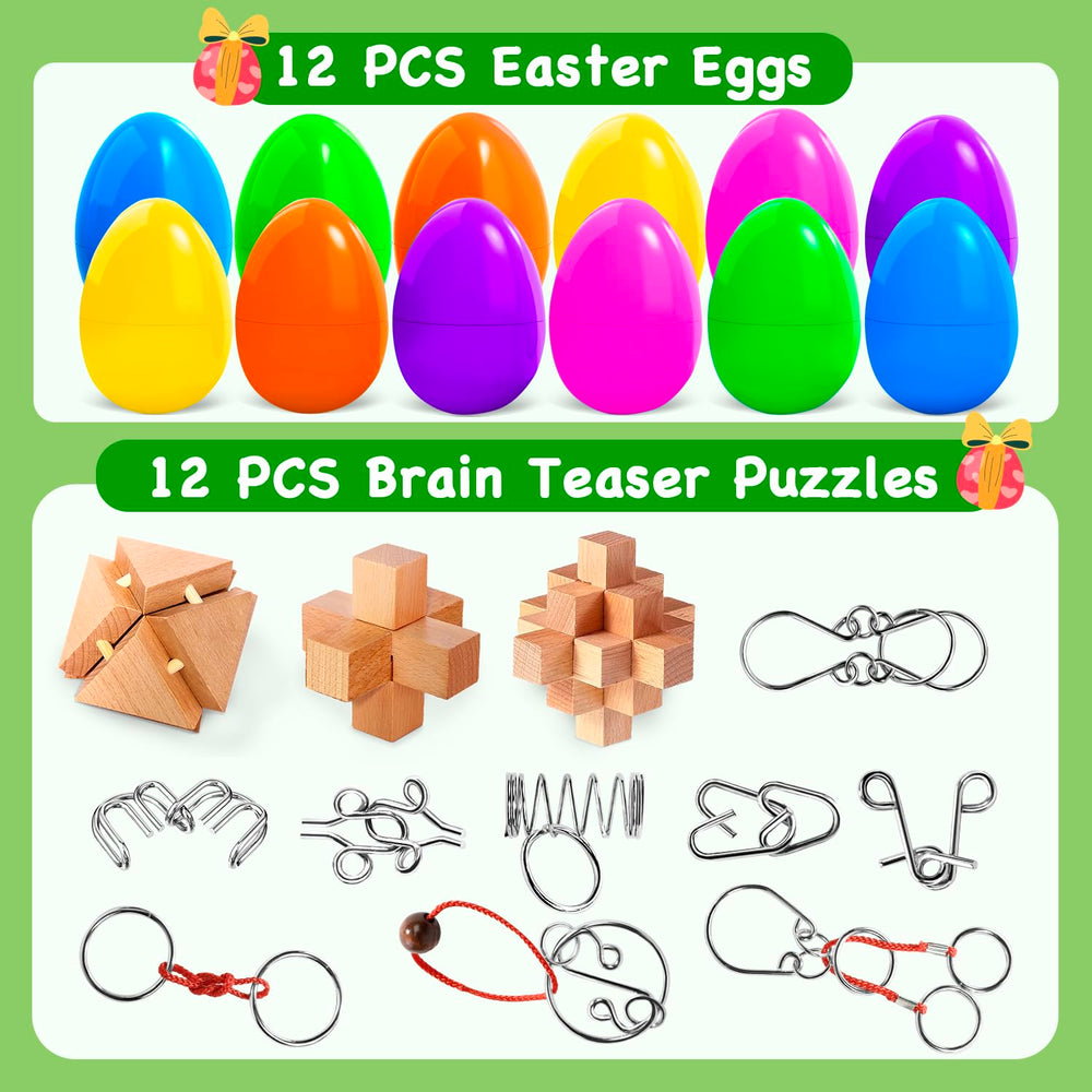 DEKWELL brain teaser puzzles kit inside eggs for family Easter fun