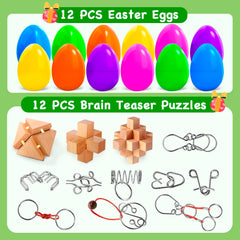 DEKWELL brain teaser puzzles kit inside eggs for family Easter fun
