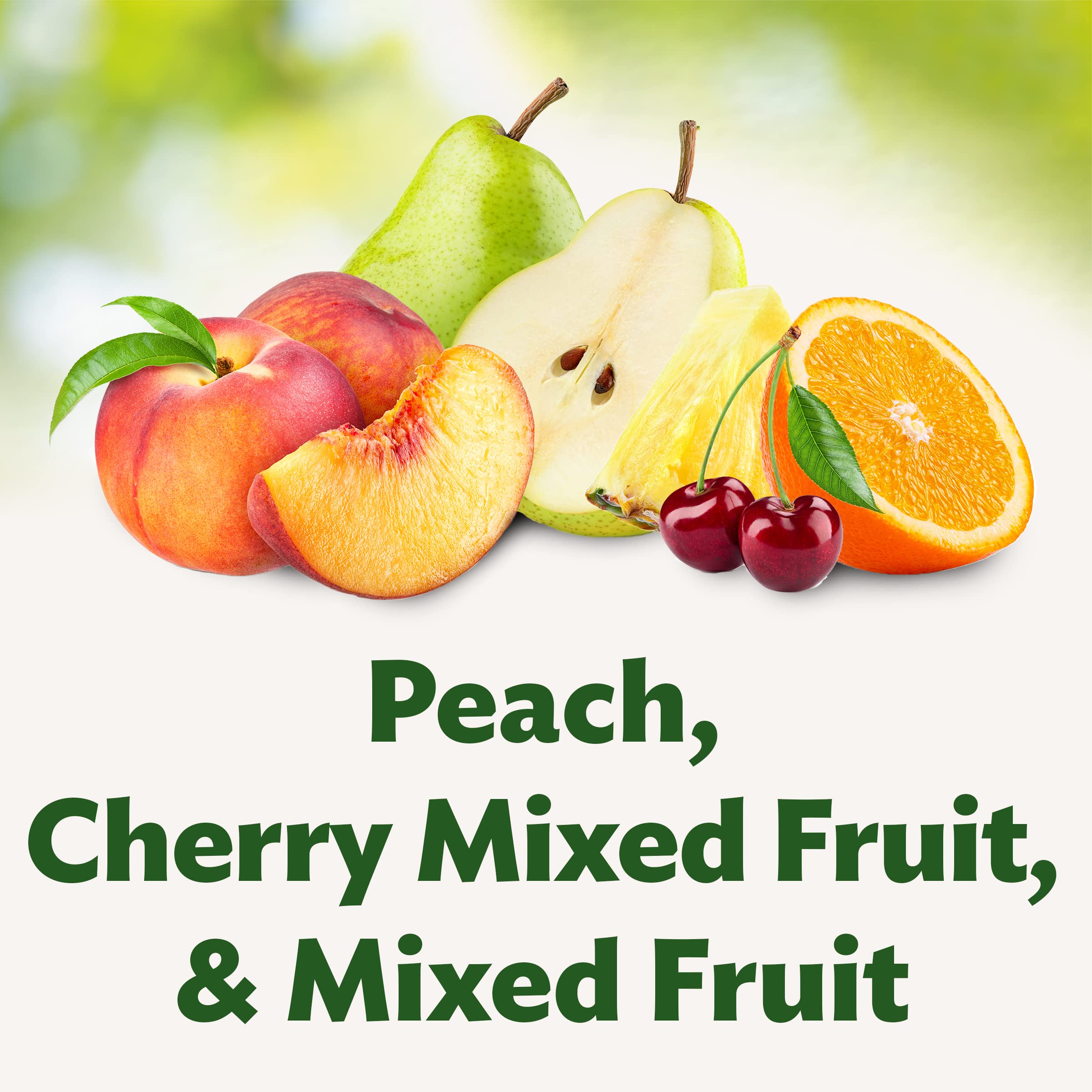 Del Monte Fruit Cup cherries mixed fruit, vibrant taste for lunchboxes.