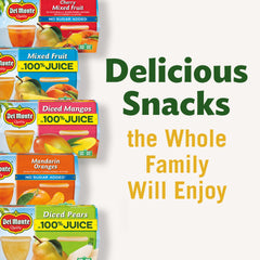 Del Monte Fruit Cup mixed fruit, colorful, ready-to-eat snack.