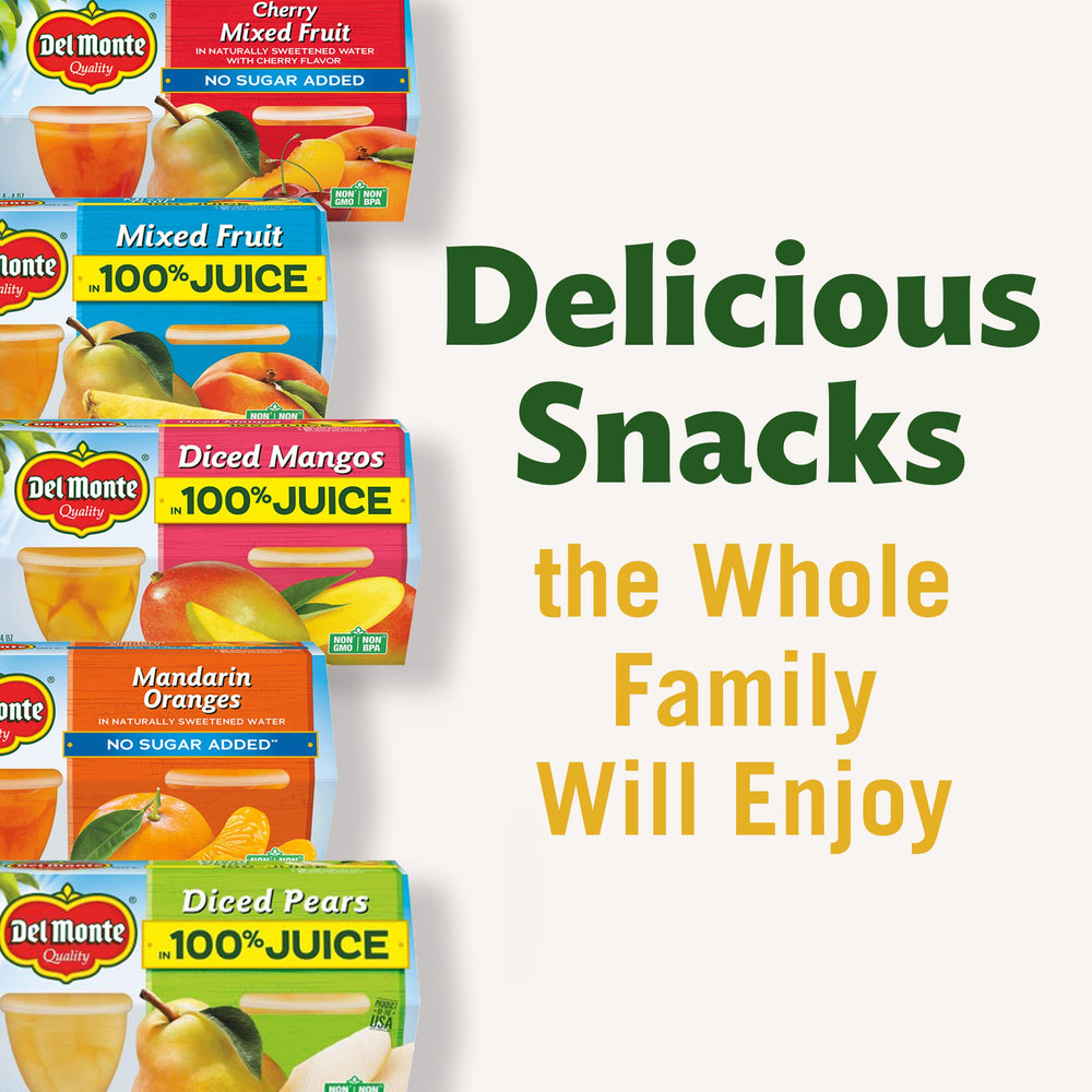 Del Monte Fruit Cup non-bpa lid, easy-open packaging.