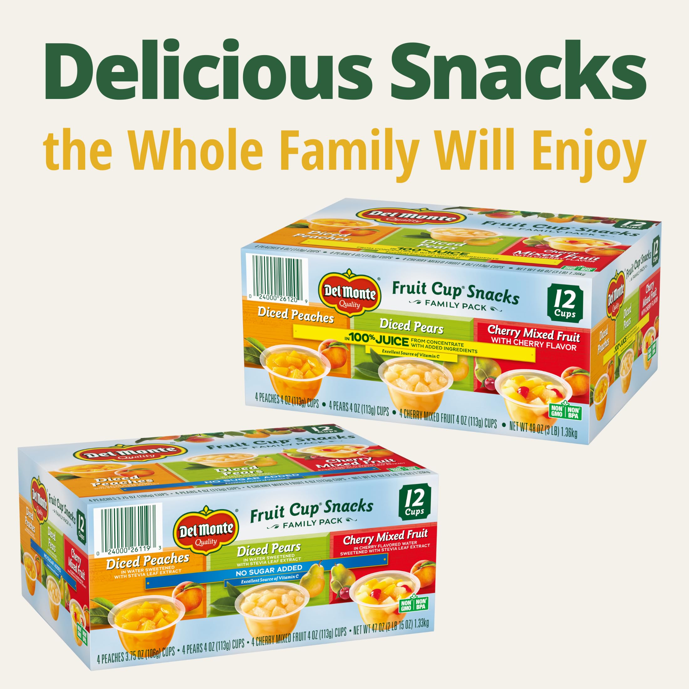 Del Monte Fruit Cup packaging with peel-off lid, easy to open for on-the-go