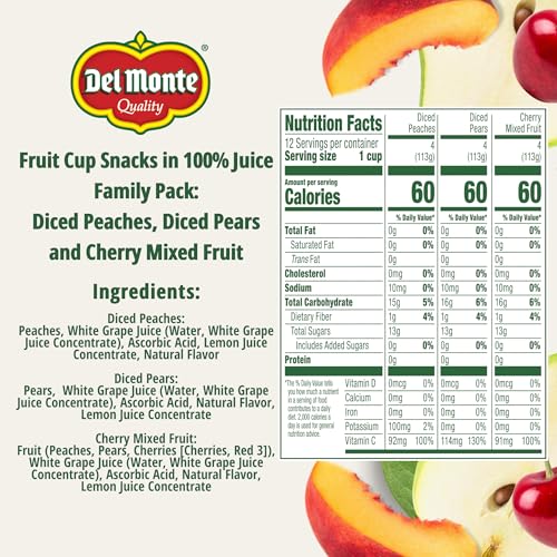 Del Monte Fruit Cup with pear dice, convenient lunchbox addition
