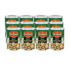Del Monte Mushrooms Stems and Pieces in 8 oz can pack, ideal for quick meals.
