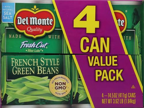 Del Monte green beans ready-to-serve as a colorful, nutritious side dish.