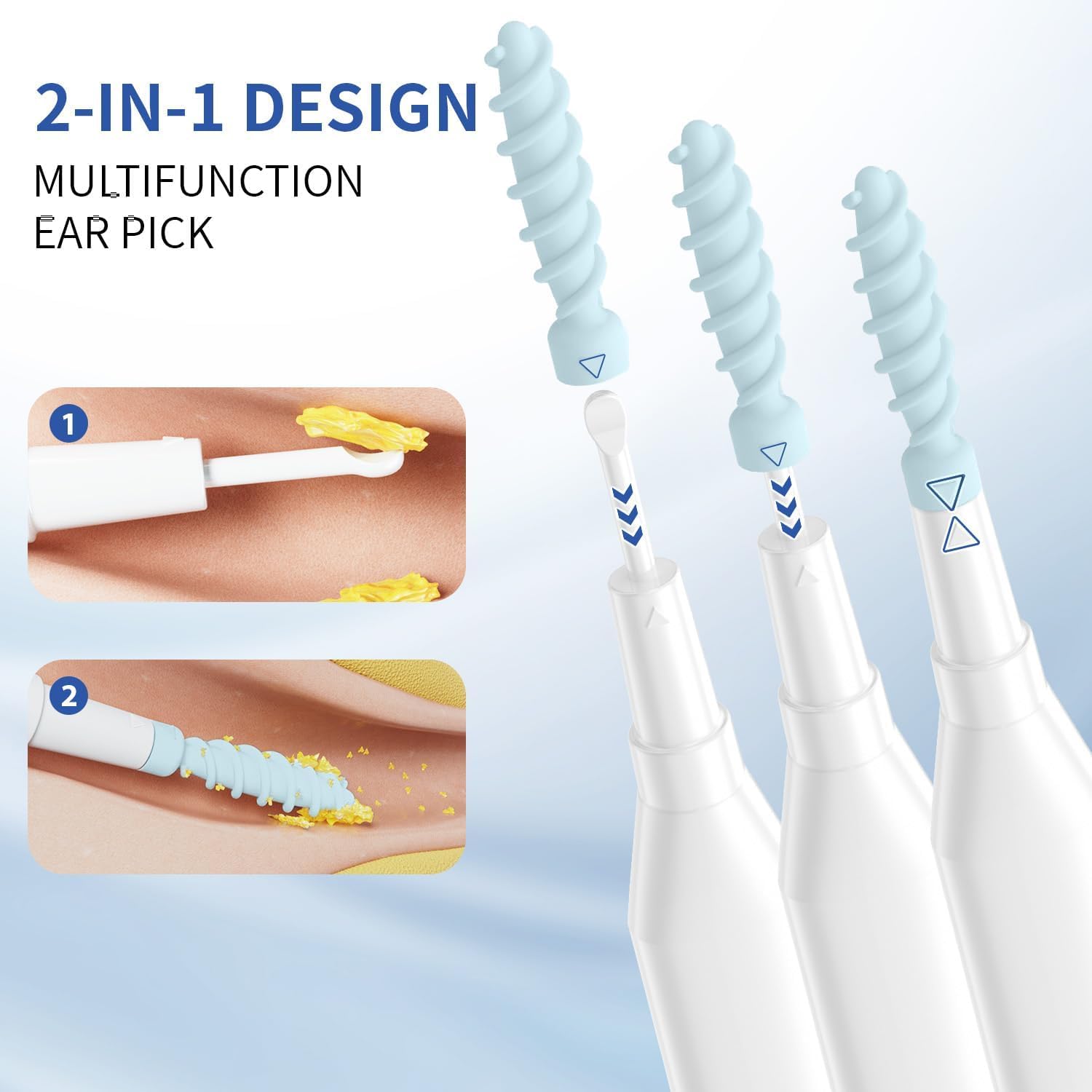 DELECLE nine replaceable tips for versatile ear cleaning across family members.