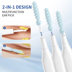 DELECLE nine replaceable tips for versatile ear cleaning across family members.