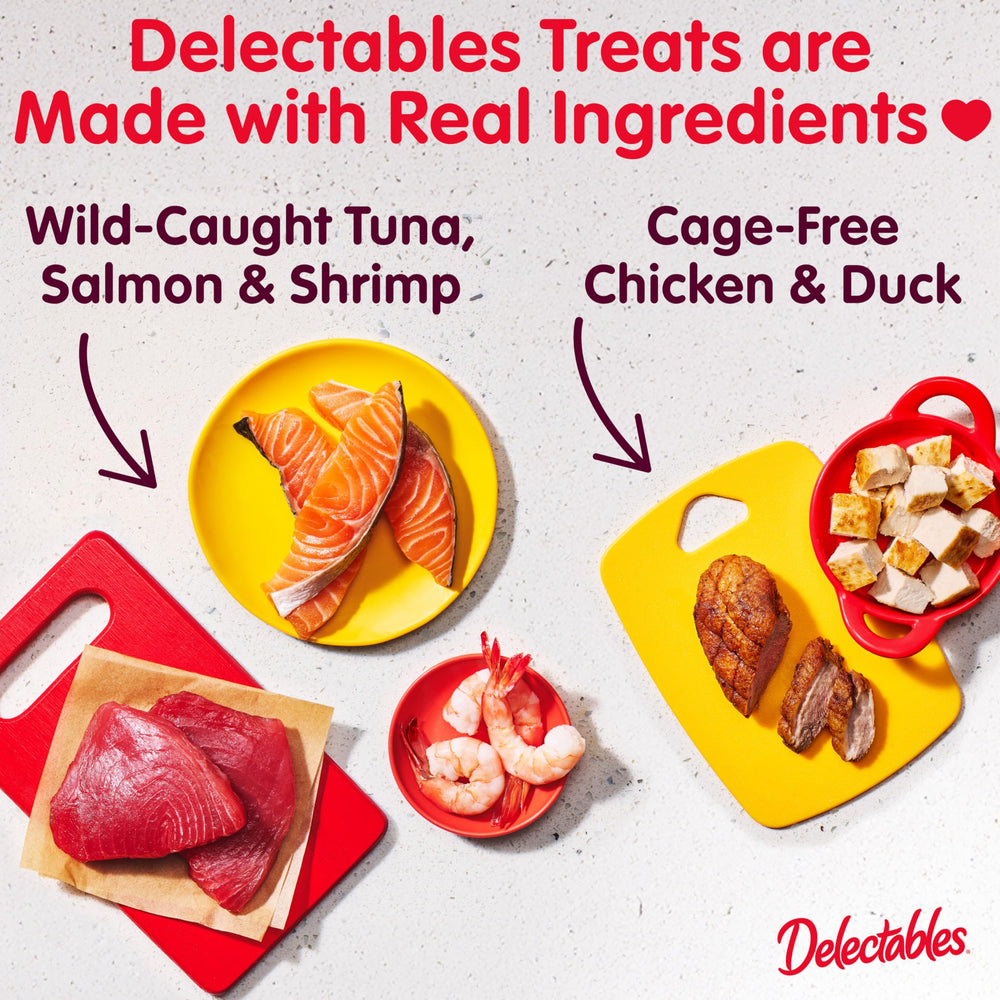 Delectables Lickable Spoon tuna puree supports interactive playtime.