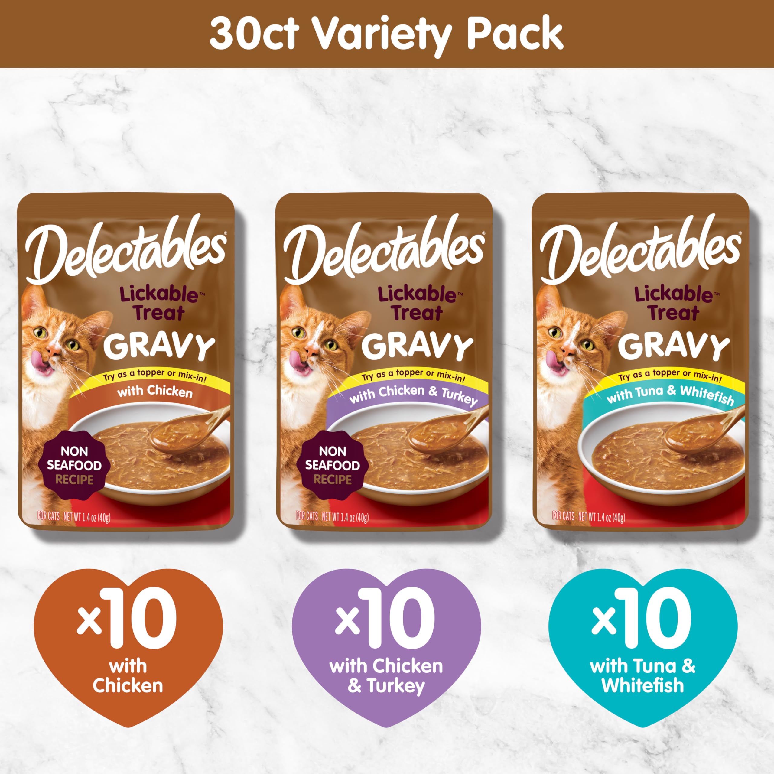 Delectables Lickable Treat Gravy multi-pack display