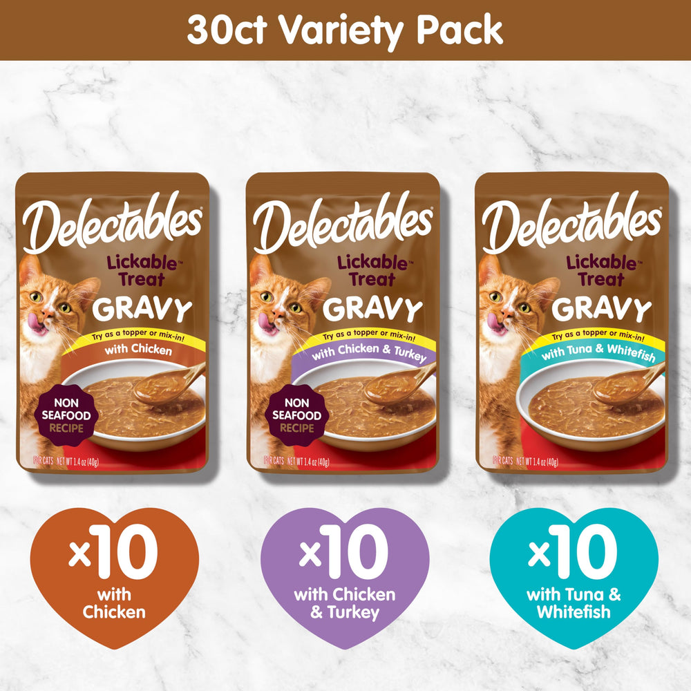 Delectables Lickable Treat Gravy multi-pack display