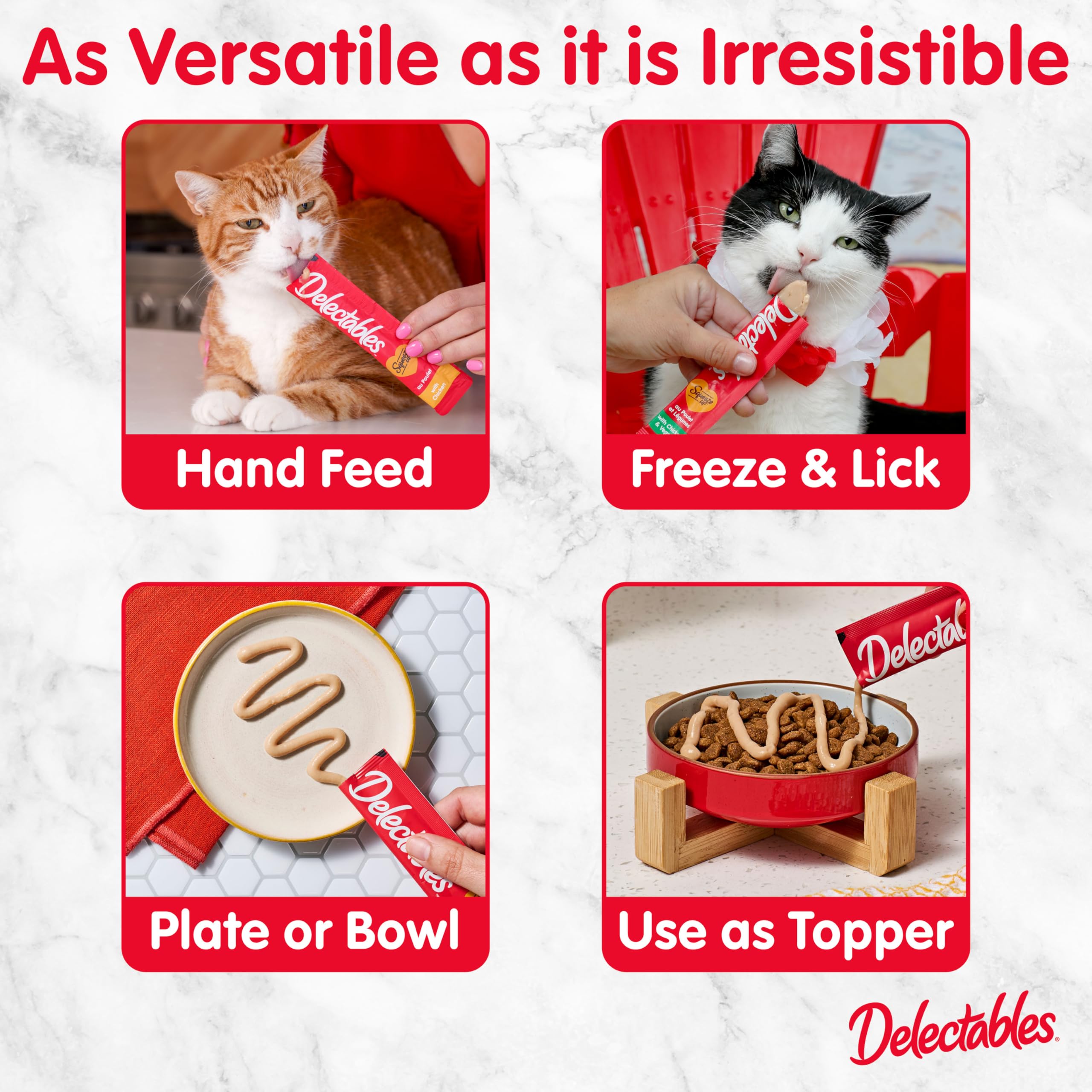 Delectables Squeeze Up grain-free formula with no fillers.