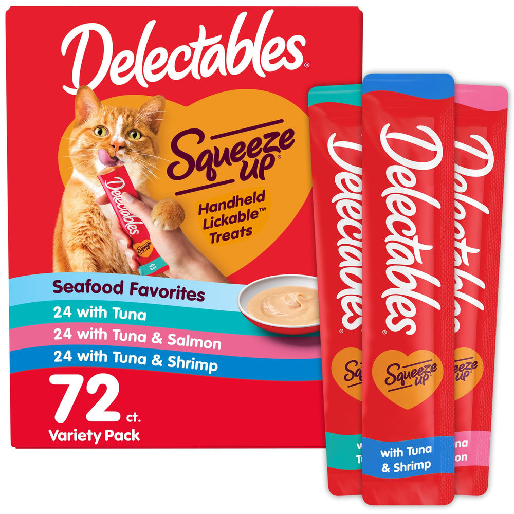 Delectables Squeeze Up seafood tubes variety pack for quick rewards