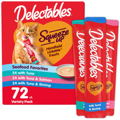 Delectables Squeeze Up seafood tubes variety pack for quick rewards