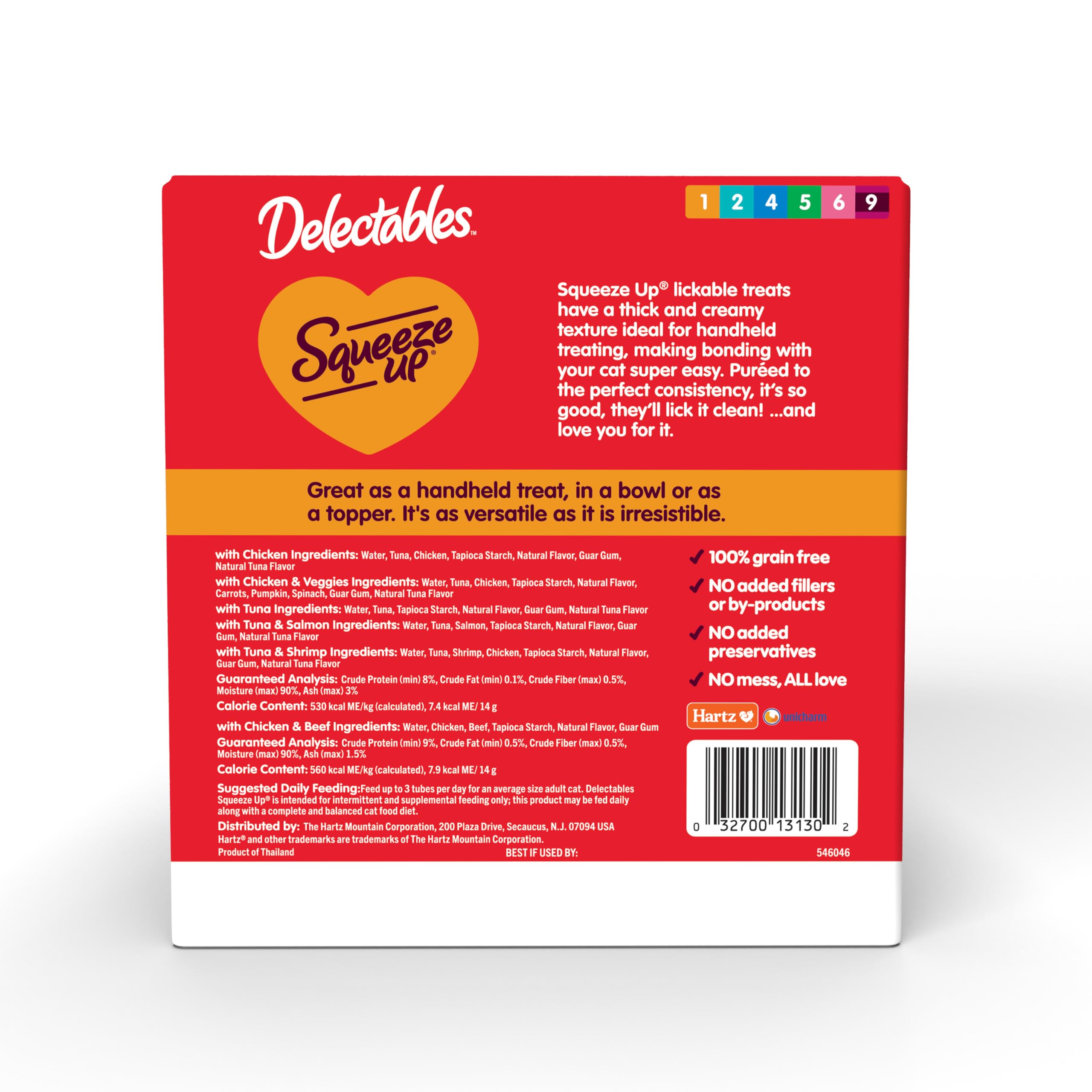 Delectables Squeeze Up tubes shown for interactive cat snack moments.