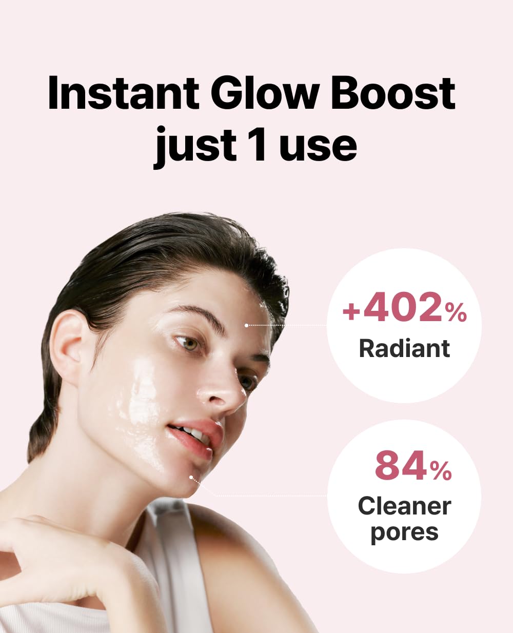 Delere Caviar Glow Wrapping Mask after removal revealing glow and refinement