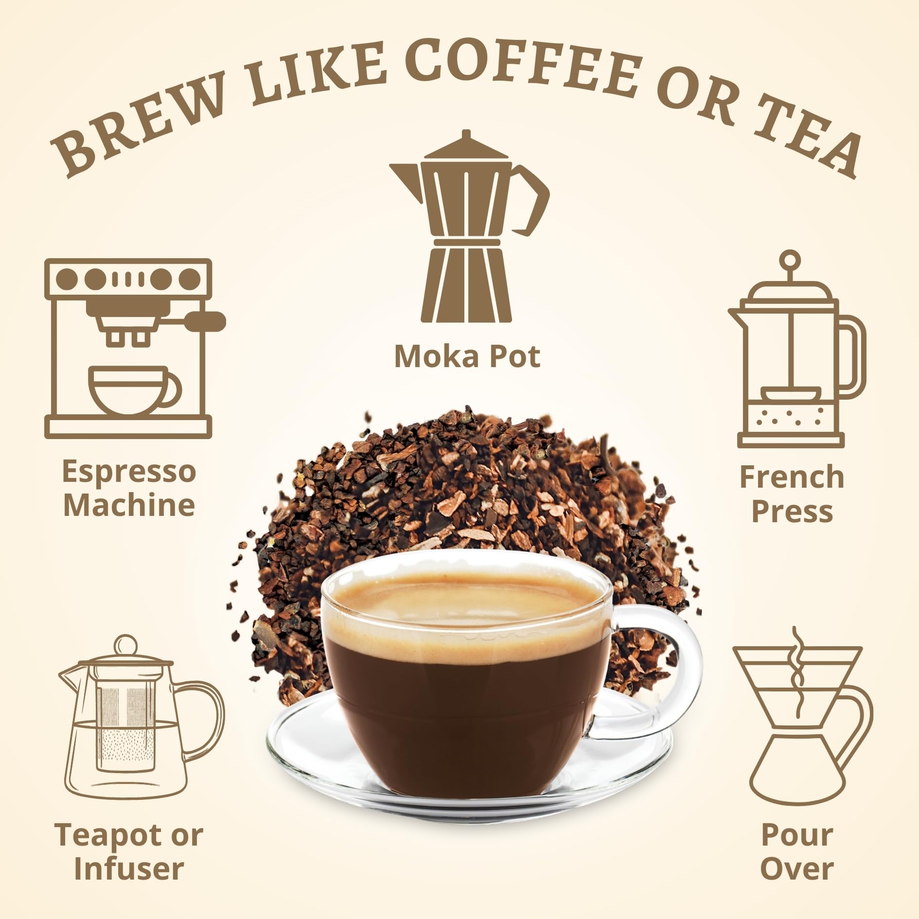 DelighTeas brewed cup displays rich earthy aroma.