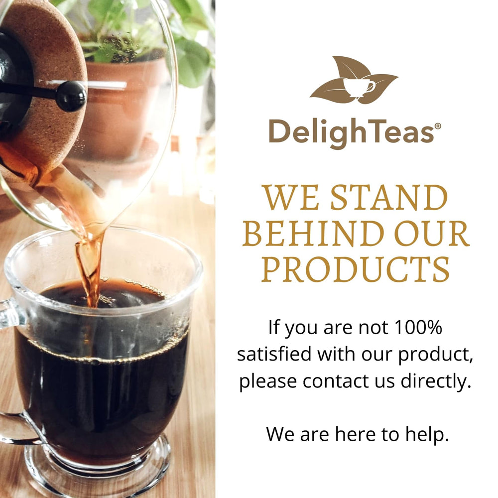 DelighTeas carob notes enhance natural sweetness in serving.