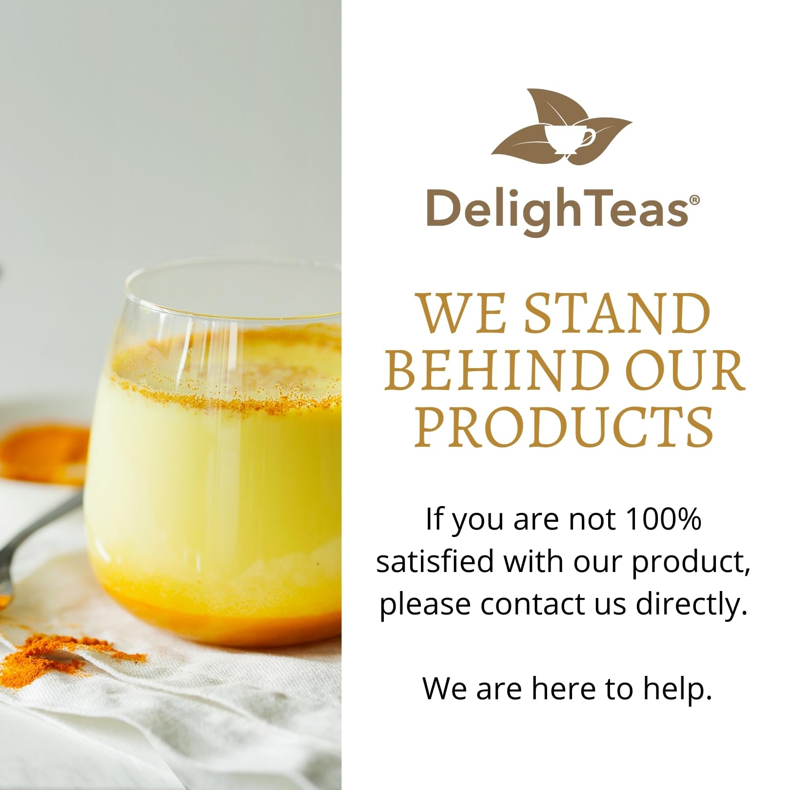 DelighTeas lab-tested quality control seal reinforces safety and purity.