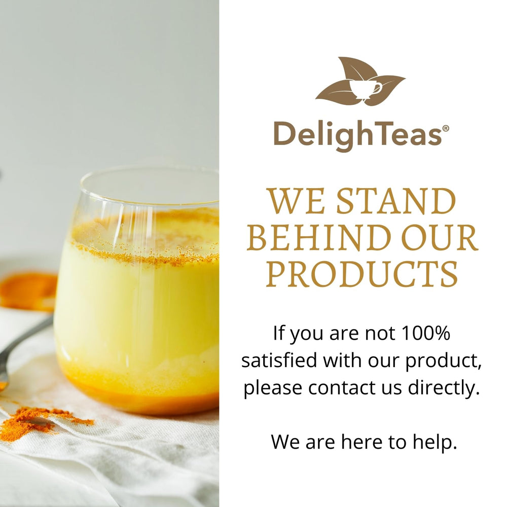 DelighTeas lab-tested quality control seal reinforces safety and purity.