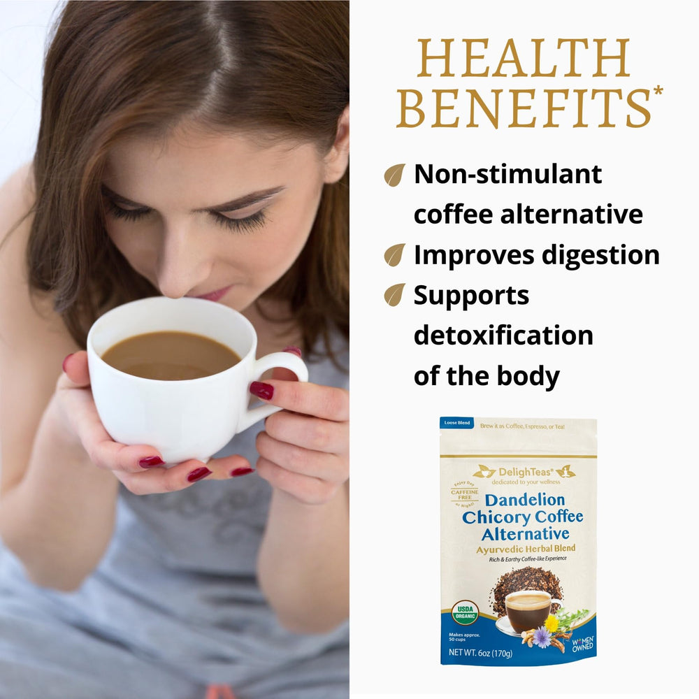 DelighTeas carob powder presented for natural sweetness.