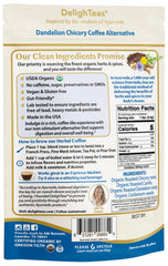 DelighTeas chicory root powder shown for earthy brew.