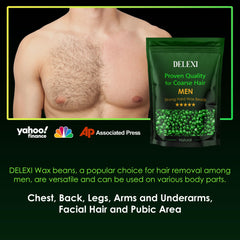DELEXI elastic-black wax grips deep roots on coarse hair.