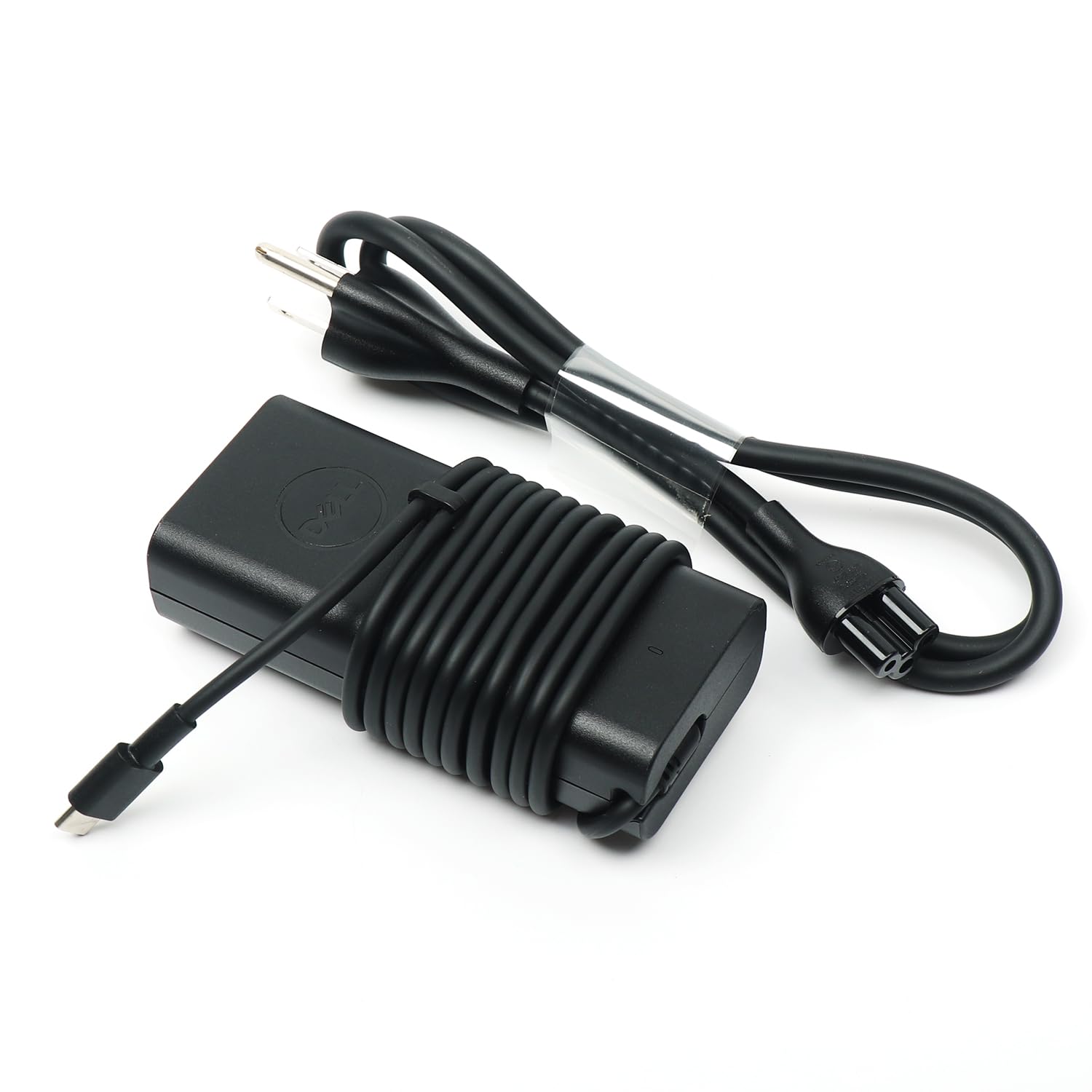 Dell 65W USB-C charger front view for travel-ready power on the go