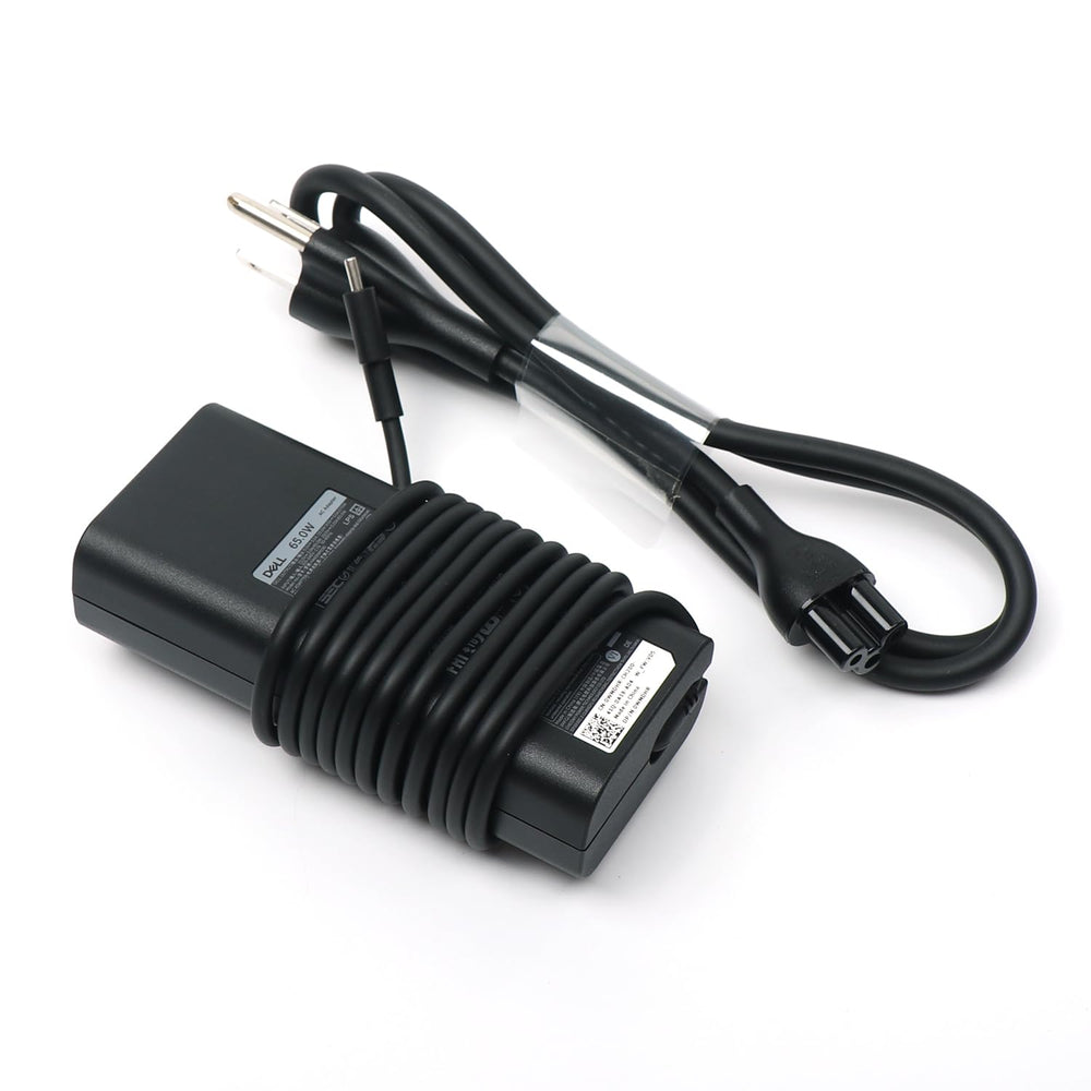 Dell 65W USB-C charger side ports show adaptable power options