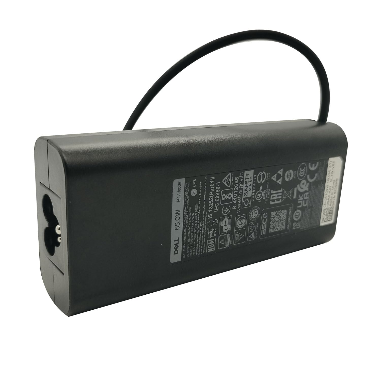Dell charger compatibility labels show model support for Latitude and XPS