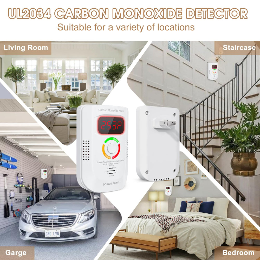 Deller CO detector indicates ready with green light when plugged in