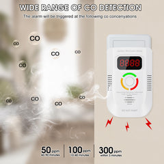 Deller compact CO detector with visible test button for safety checks