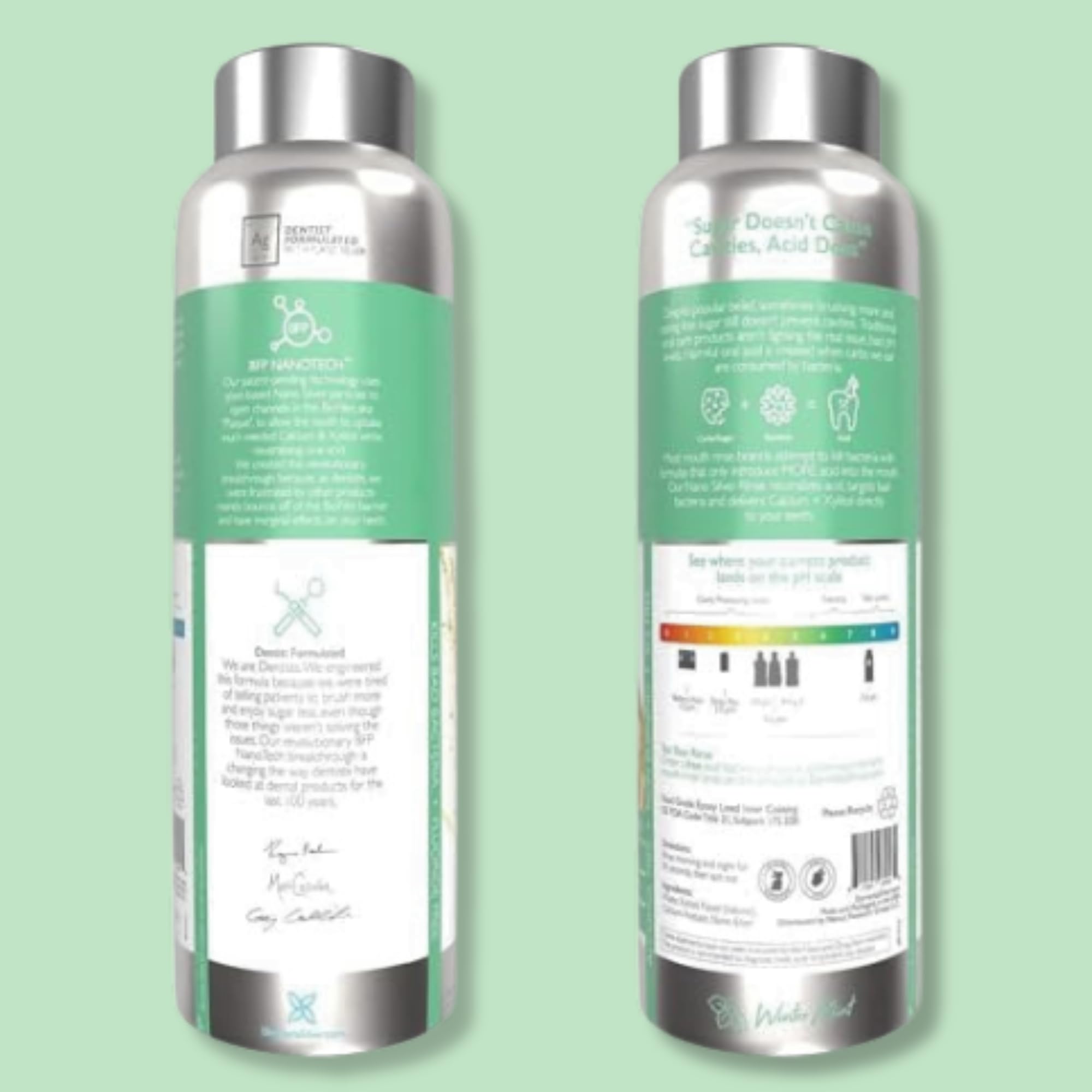 Bottle with mint swirl suggesting a refreshing Wintermint aroma
